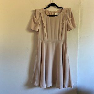 MIXXO Short Sleeve Cream Dress -- Medium